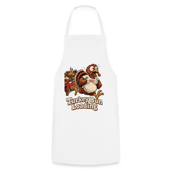 Turkey Bun Loading witzige - Kochschürze - Weiß - Vorne - AI Model Male 185 dark (185cm)