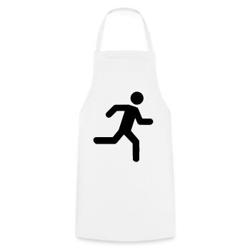 Running Man - Kochschürze - Weiß - Vorne - AI Model Male 185 dark (185cm)
