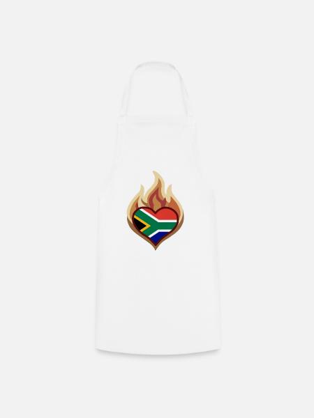 Southafrica Heart on Fire - Kochschürze - Weiß