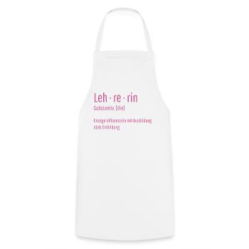 Lehrerin Substantiv Influencerin Schule Geschenk - Kochschürze - Weiß - Vorne - AI Model Male 185 dark (185cm)