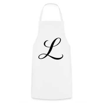 Name mit Anfangsbuchstabe L Lena Leon Luca Lara - Kochschürze - Weiß - Vorne - AI Model Male 185 dark (185cm)