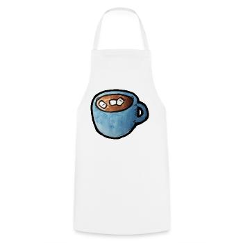 Blauer Aquarell-Tassen-Kakao mit Marshmallows - Kochschürze - Weiß - Vorne - AI Model Male 185 dark (185cm)