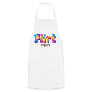 Flirt Expert – Bunter Aquarell Spruch mit Humor - Kochschürze - Weiß - Vorne - AI Model Male 185 dark (185cm)