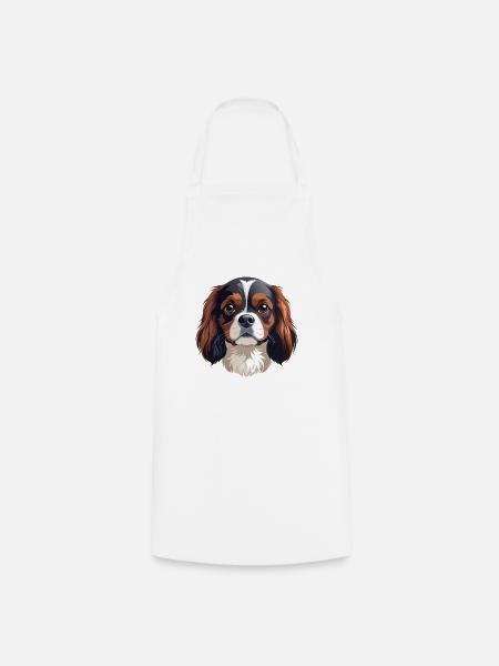 King Charles Spaniel Hundekopf - Kochschürze - Weiß