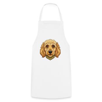 Goldendoodle-Hundekopf - Kochschürze - Weiß - Vorne - AI Model Male 185 dark (185cm)