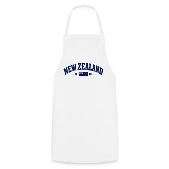 New Zealand - Neuseeland - Aotearoa - Auckland - Kochschürze - Weiß - Vorne - AI Model Male 185 dark (185cm)