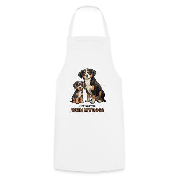 Entlebucher Sennenhund – Hunde Geschenk Idee - Kochschürze - Weiß - Vorne - AI Model Male 185 dark (185cm)