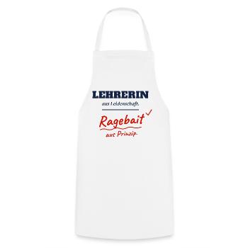 Lehrerin aus Leidenschaft Ragebait Jugendwort 2026 - Kochschürze - Weiß - Vorne - AI Model Male 185 dark (185cm)