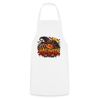 Halloween Kürbis mit Krallen - Kochschürze - Weiß - Vorne - AI Model Male 185 dark (185cm)
