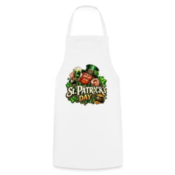 St Patrick Day Leprechaun Feier - Kochschürze - Weiß - Vorne - AI Model Male 185 dark (185cm)