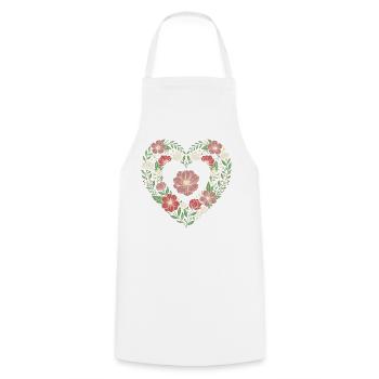 Floral Heart Wildblumen-Design - Kochschürze - Weiß - Vorne - AI Model Male 185 dark (185cm)