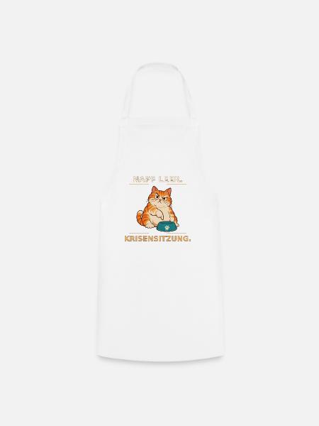 Krisensitzung der hungrigen Katze - Kochschürze - Weiß