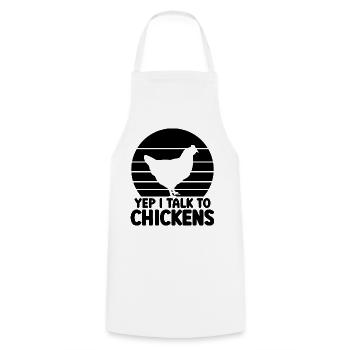 Huhn Spruch Humor - Kochschürze - Weiß - Vorne - AI Model Male 185 dark (185cm)