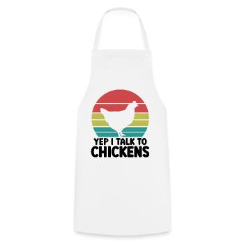 Huhn Spruch Humor Retro - Kochschürze - Weiß - Vorne - AI Model Male 185 dark (185cm)