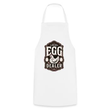 Local Egg Dealer - Kochschürze - Weiß - Vorne - AI Model Male 185 dark (185cm)