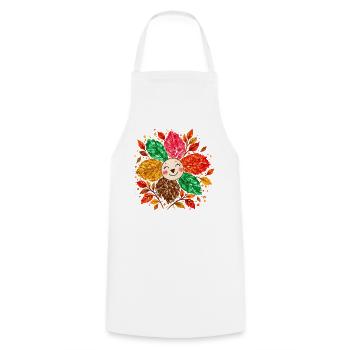 Fröhliche Herbstblume – Bunte Blattblütenblätter - Kochschürze - Weiß - Vorne - AI Model Male 185 dark (185cm)