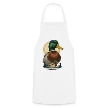 Duo Ente im Abendlicht - Kochschürze - Weiß - Vorne - AI Model Male 185 dark (185cm)