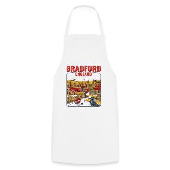 Vintage Bradford England Industrial Cityscape Sept - Kochschürze - Weiß - Vorne - AI Model Male 185 dark (185cm)