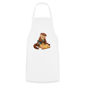 Otter formt Ravioli - Kochschürze - Weiß - Vorne - AI Model Male 185 dark (185cm)