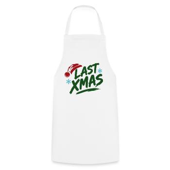Last Xmas Brush Logo - Kochschürze - Weiß - Vorne - AI Model Male 185 dark (185cm)