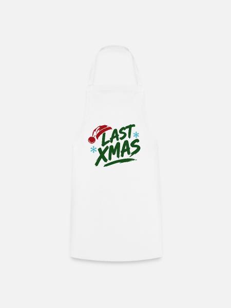 Last Xmas Brush Logo - Kochschürze - Weiß