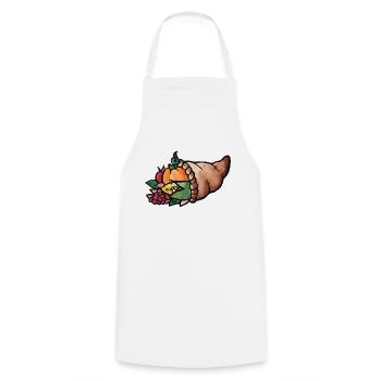Aquarell Cornucopia Harvest - Kochschürze - Weiß - Vorne - AI Model Male 185 dark (185cm)