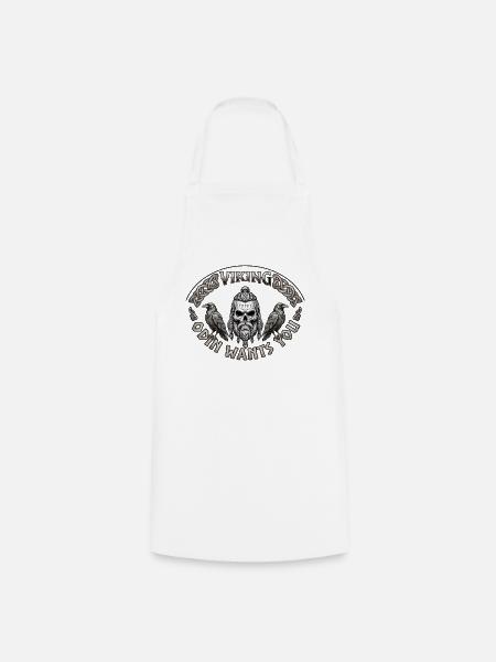 Viking Schädel mit Raben und Knoten - Kochschürze - Weiß