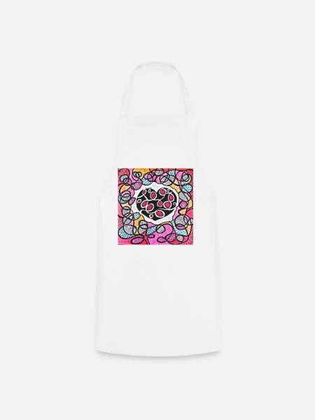 Auffällige rosa Herzen - Kochschürze - Weiß
