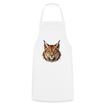 Wilder Luchs - Kochschürze - Weiß - Vorne - AI Model Male 185 dark (185cm)