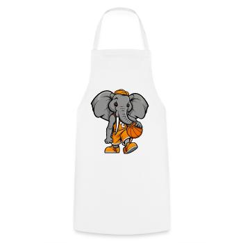 Basketball Elefant - Kochschürze - Weiß - Vorne - AI Model Male 185 dark (185cm)
