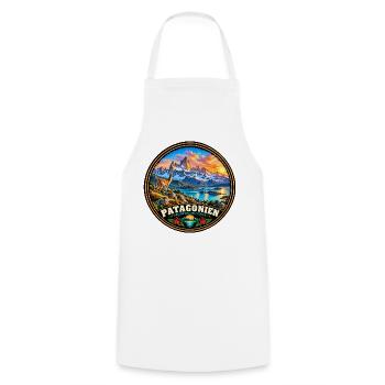 Chilenische Patagonien Landschaft Natur Wandern - Kochschürze - Weiß - Vorne - AI Model Male 185 dark (185cm)