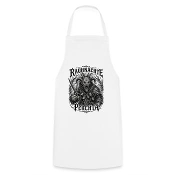 Rauhnächte Perchta Schnitzkunst Glocken Krampus  - Kochschürze - Weiß - Vorne - AI Model Male 185 dark (185cm)