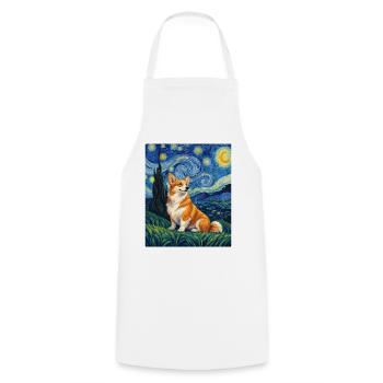 Corgi Sternennacht – lustiger walisischer Corgi-Hundeliebhaber - Kochschürze - Weiß - Vorne - AI Model Male 185 dark (185cm)