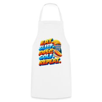 Eat. Sleep. Disc Golf. Repeat. - Kochschürze - Weiß - Vorne - AI Model Male 185 dark (185cm)