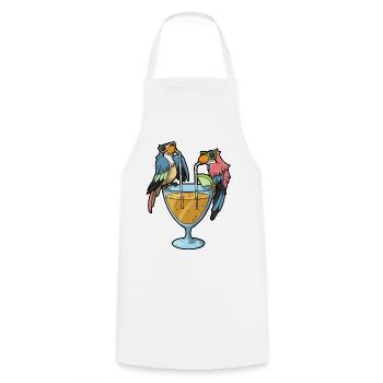 Papageien Cocktail Humor - Kochschürze - Weiß - Vorne - AI Model Male 185 dark (185cm)