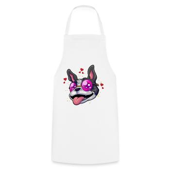 Boston Terrier Brille Humor - Kochschürze - Weiß - Vorne - AI Model Male 185 dark (185cm)