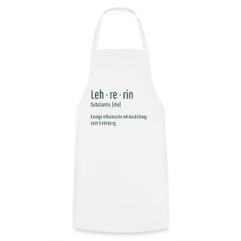 Lehrerin Substantiv Influencerin Schule Geschenk - Kochschürze - Weiß - Vorne - AI Model Male 185 dark (185cm)