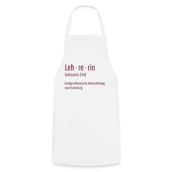 Lehrerin Substantiv Influencerin Schule Geschenk - Kochschürze - Weiß - Vorne - AI Model Male 185 dark (185cm)
