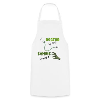 Doctor by day Zombie by night - Stethoskop - Kochschürze - Weiß - Vorne - AI Model Male 185 dark (185cm)