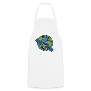 Satellit Orbit Erde Weltraum Sci-Fi Vektor Shirt - Kochschürze - Weiß - Vorne - AI Model Male 185 dark (185cm)