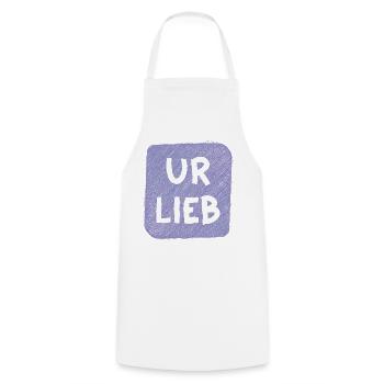 UR LIEB – Süßer Babyspruch zur Geburt Österreich - Kochschürze - Weiß - Vorne - AI Model Male 185 dark (185cm)