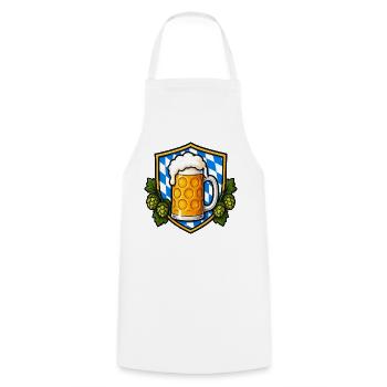 Bayerisches Bierkrug Emblem - Kochschürze - Weiß - Vorne - AI Model Male 185 dark (185cm)