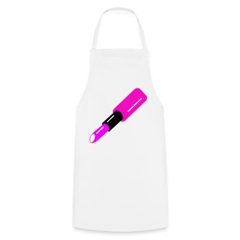 Lippenstift Design - Kochschürze - Weiß - Vorne - AI Model Male 185 dark (185cm)