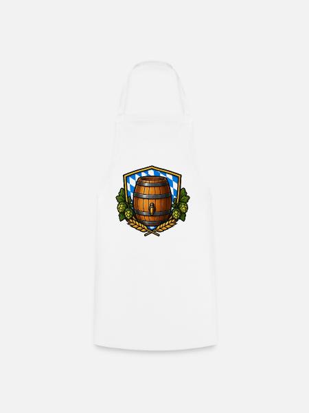 Bierfass Schild Bayerisch - Kochschürze - Weiß
