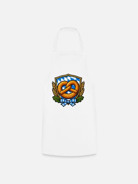 Bavarian Pretzel Crest Emblem - Kochschürze - Weiß