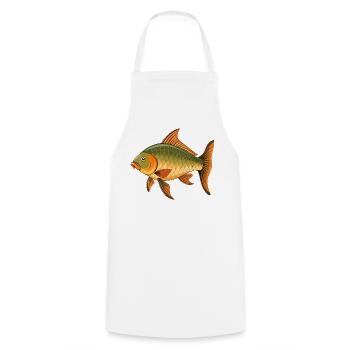Karpfenfische - Kochschürze - Weiß - Vorne - AI Model Male 185 dark (185cm)