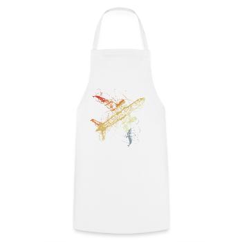Flugzeug Skizze Vintage - Kochschürze - Weiß - Vorne - AI Model Male 185 dark (185cm)