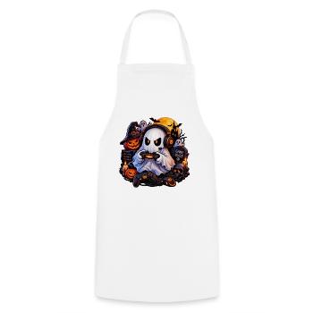 Halloween Gamer Geist: Hol dir den Style jetzt! - Kochschürze - Weiß - Vorne - AI Model Male 185 dark (185cm)