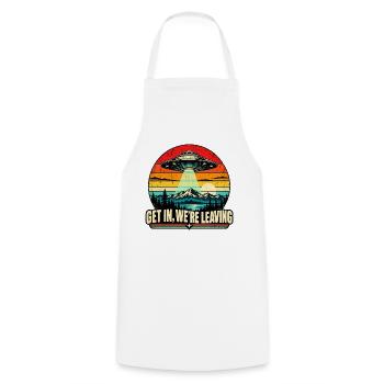 UFO Sunset Retro Tee - Kochschürze - Weiß - Vorne - AI Model Male 185 dark (185cm)