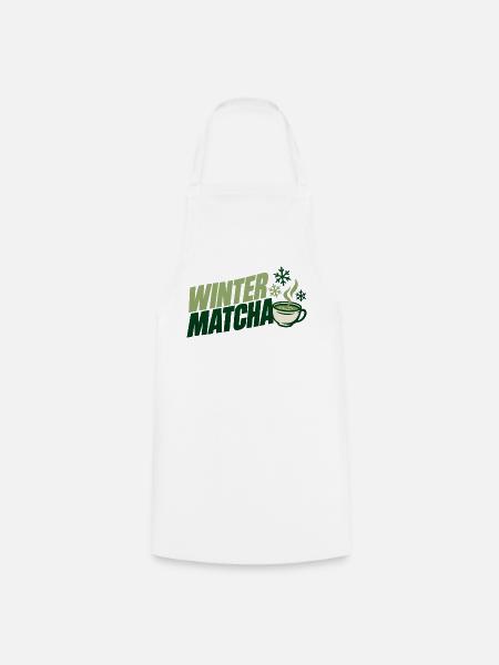 Grüne Winter Matcha Tasse - Kochschürze - Weiß